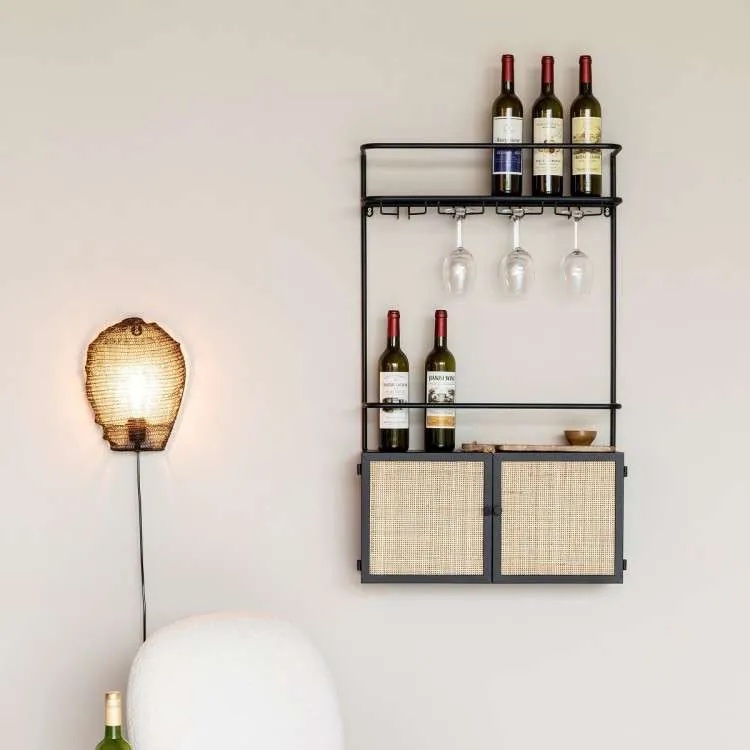 wall mounted wine shelf