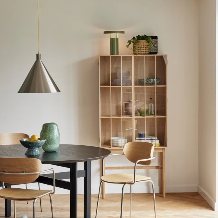 A Scandi style kitchen with various wood tones